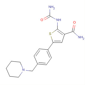 494773-13-6  3-Thiophenecarboxamide,2-[(aminocarbonyl)amino]-5-[4-(1-piperidinylmethyl)phenyl]-