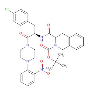 494780-79-9  2(1H)-Isoquinolinecarboxylic acid,3-[[[(1R)-1-[(4-chlorophenyl)methyl]-2-[4-(2-nitrophenyl)-1-piperazinyl]-2-oxoethyl]amino]carbonyl]-3,4-dihydro-, 1,1-dimethylethyl ester, (3S)-