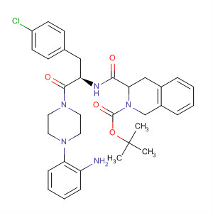 494780-82-4  2(1H)-Isoquinolinecarboxylic acid,3-[[[(1R)-2-[4-(2-aminophenyl)-1-piperazinyl]-1-[(4-chlorophenyl)methyl]-2-oxoethyl]amino]carbonyl]-3,4-dihydro-, 1,1-dimethylethyl ester, (3S)-