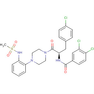 494781-78-1  Benzamide,3,4-dichloro-N-[(1R)-1-[(4-chlorophenyl)methyl]-2-[4-[2-[(methylsulfonyl)amino]phenyl]-1-piperazinyl]-2-oxoethyl]-
