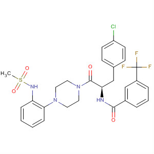 494781-79-2  Benzamide,N-[(1R)-1-[(4-chlorophenyl)methyl]-2-[4-[2-[(methylsulfonyl)amino]phenyl]-1-piperazinyl]-2-oxoethyl]-3-(trifluoromethyl)-
