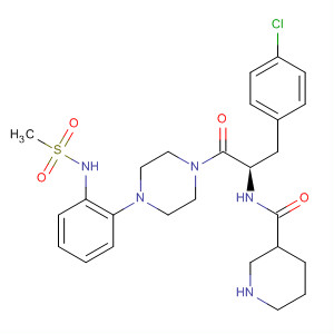 494781-94-1  3-Piperidinecarboxamide,N-[(1R)-1-[(4-chlorophenyl)methyl]-2-[4-[2-[(methylsulfonyl)amino]phenyl]-1-piperazinyl]-2-oxoethyl]-