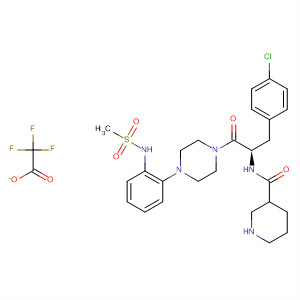 494781-95-2  3-Piperidinecarboxamide,N-[(1R)-1-[(4-chlorophenyl)methyl]-2-[4-[2-[(methylsulfonyl)amino]phenyl]-1-piperazinyl]-2-oxoethyl]-, trifluoroacetate
