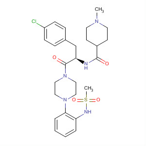 494782-02-4  4-Piperidinecarboxamide,N-[(1R)-1-[(4-chlorophenyl)methyl]-2-[4-[2-[(methylsulfonyl)amino]phenyl]-1-piperazinyl]-2-oxoethyl]-1-methyl-