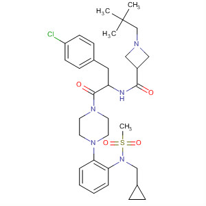 494783-75-4  3-Azetidinecarboxamide,N-[1-[(4-chlorophenyl)methyl]-2-[4-[2-[(cyclopropylmethyl)(methylsulfonyl)amino]phenyl]-1-piperazinyl]-2-oxoethyl]-1-(2,2-dimethylpropyl)-