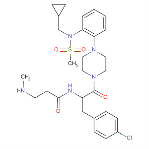 494783-78-7  Propanamide,N-[1-[(4-chlorophenyl)methyl]-2-[4-[2-[(cyclopropylmethyl)(methylsulfonyl)amino]phenyl]-1-piperazinyl]-2-oxoethyl]-3-(methylamino)-
