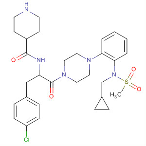 494783-80-1  4-Piperidinecarboxamide,N-[1-[(4-chlorophenyl)methyl]-2-[4-[2-[(cyclopropylmethyl)(methylsulfonyl)amino]phenyl]-1-piperazinyl]-2-oxoethyl]-