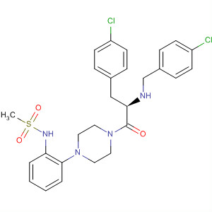 494783-94-7  Piperazine,1-[(2R)-3-(4-chlorophenyl)-2-[[(4-chlorophenyl)methyl]amino]-1-oxopropyl]-4-[2-[(methylsulfonyl)amino]phenyl]-