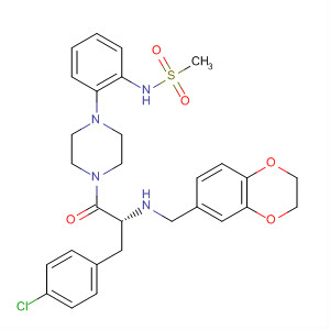 494783-95-8  Piperazine,1-[(2R)-3-(4-chlorophenyl)-2-[[(2,3-dihydro-1,4-benzodioxin-6-yl)methyl]amino]-1-oxopropyl]-4-[2-[(methylsulfonyl)amino]phenyl]-