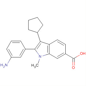 494800-00-9  1H-Indole-6-carboxylic acid, 2-(3-aminophenyl)-3-cyclopentyl-1-methyl-