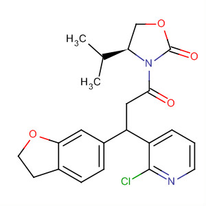 494841-77-9  2-Oxazolidinone,3-[3-(2-chloro-3-pyridinyl)-3-(2,3-dihydro-6-benzofuranyl)-1-oxopropyl]-4-(1-methylethyl)-, (4S)-