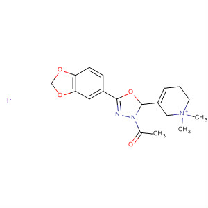 495400-85-6  Pyridinium,3-[3-acetyl-5-(1,3-benzodioxol-5-yl)-2,3-dihydro-1,3,4-oxadiazol-2-yl]-1,2,5,6-tetrahydro-1,1-dimethyl-, iodide