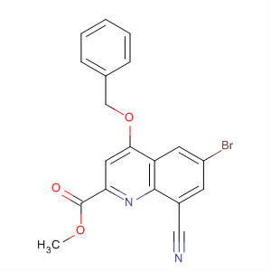 495409-91-1  2-Quinolinecarboxylic acid, 6-bromo-8-cyano-4-(phenylmethoxy)-,methyl ester