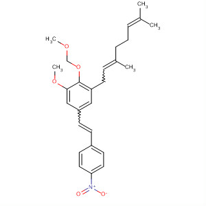 495412-26-5  Benzene,1-(3,7-dimethyl-2,6-octadienyl)-3-methoxy-2-(methoxymethoxy)-5-[2-(4-nitrophenyl)ethenyl]-