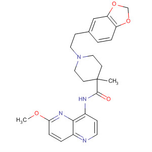 495414-69-2  4-Piperidinecarboxamide,1-[2-(1,3-benzodioxol-5-yl)ethyl]-N-(6-methoxy-1,5-naftyridine-4-yl)-4-methyl-