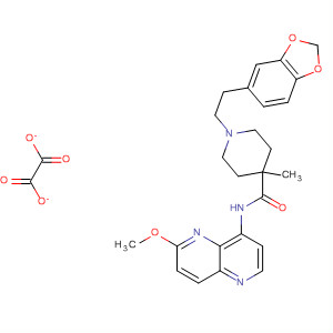 495414-70-5  4-Piperidinecarboxamide,1-[2-(1,3-benzodioxol-5-yl)ethyl]-N-(6-methoxy-1,5-naphthyridin-4-yl)-4-methyl-, ethanedioate (1:1)