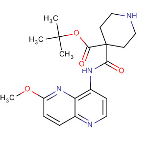 495414-77-2  4-Piperidinecarboxylic acid,4-[[(6-methoxy-1,5-naphthyridin-4-yl)amino]carbonyl]-, 1,1-dimethylethylester
