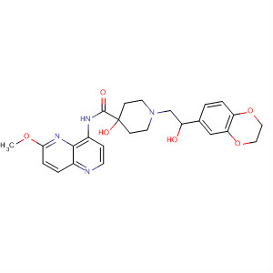 495415-00-4  4-Piperidinecarboxamide,1-[2-(2,3-dihydro-1,4-benzodioxin-6-yl)-2-hydroxyethyl]-4-hydroxy-N-(6-methoxy-1,5-naphthyridin-4-yl)-