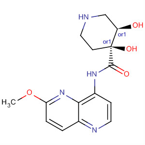 495415-21-9  4-Piperidinecarboxamide,3,4-dihydroxy-N-(6-methoxy-1,5-naphthyridin-4-yl)-, (3R,4S)-rel-