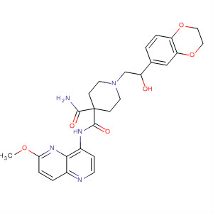 495415-44-6  4,4-Piperidinedicarboxamide,1-[2-(2,3-dihydro-1,4-benzodioxin-6-yl)-2-hydroxyethyl]-N-(6-methoxy-1,5-naphthyridin-4-yl)-