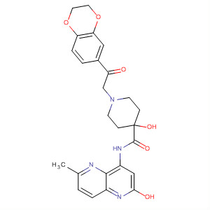 495415-71-9  4-Piperidinecarboxamide,1-[2-(2,3-dihydro-1,4-benzodioxin-6-yl)-2-oxoethyl]-4-hydroxy-N-(6-methoxy-1,5-naphthyridin-4-yl)-