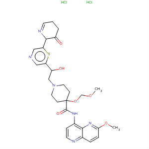 495415-90-2  4-Piperidinecarboxamide,1-[2-(3,4-dihydro-3-oxo-2H-pyrido[3,2-b]-1,4-thiazin-6-yl)-2-hydroxyethyl]-4-(methoxymethoxy)-N-(6-methoxy-1,5-naphthyridin-4-yl)-,dihydrochloride