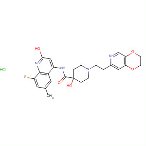 495416-97-2  4-Piperidinecarboxamide,1-[2-(2,3-dihydro-1,4-dioxino[2,3-c]pyridin-7-yl)ethyl]-N-(8-fluoro-6-methoxy-4-quinolinyl)-4-hydroxy-, monohydrochloride