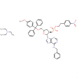 486424-64-0  2'-Adenylic acid,3'-deoxy-5'-O-[(4-methoxyphenyl)diphenylmethyl]-N-(phenylmethyl)-,mono[2-(4-nitrophenyl)ethyl] ester, compd. with N,N-diethylethanamine(1:1)