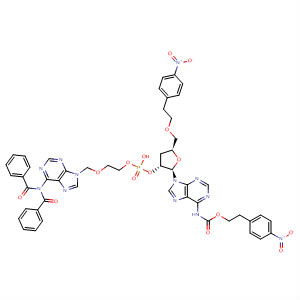 486424-69-5  2'-Adenylic acid, 3'-deoxy-N-[[2-(4-nitrophenyl)ethoxy]carbonyl]-,2-[[6-(dibenzoylamino)-9H-purin-9-yl]methoxy]ethyl2-(4-nitrophenyl)ethyl ester