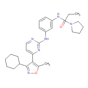 486428-76-6  1-Pyrrolidinepropanamide,N-[3-[[4-(3-cyclohexyl-5-methyl-4-isoxazolyl)-2-pyrimidinyl]amino]phenyl]-