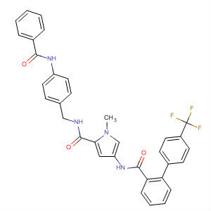 486434-98-4  1H-Pyrrole-2-carboxamide,N-[[4-(benzoylamino)phenyl]methyl]-1-methyl-4-[[[4'-(trifluoromethyl)[1,1'-biphenyl]-2-yl]carbonyl]amino]-