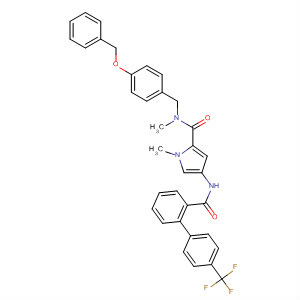 486435-84-1  1H-Pyrrole-2-carboxamide,N,1-dimethyl-N-[[4-(phenylmethoxy)phenyl]methyl]-4-[[[4'-(trifluoromethyl)[1,1'-biphenyl]-2-yl]carbonyl]amino]-