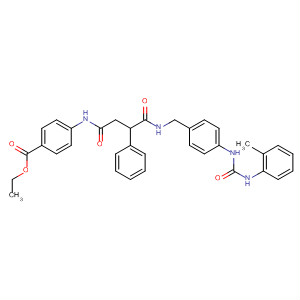486998-88-3  Benzoic acid,4-[[4-[[[4-[[[(2-methylphenyl)amino]carbonyl]amino]phenyl]methyl]amino]-1,4-dioxo-3-phenylbutyl]amino]-, ethyl ester