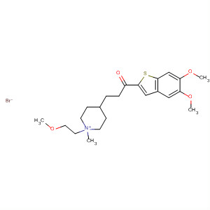 487041-88-3  Piperidinium,4-[3-(5,6-dimethoxybenzo[b]thien-2-yl)-3-oxopropyl]-1-(2-methoxyethyl)-1-methyl-, bromide