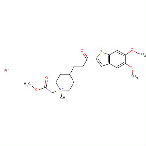 487041-89-4  Piperidinium,4-[3-(5,6-dimethoxybenzo[b]thien-2-yl)-3-oxopropyl]-1-(2-methoxy-2-oxoethyl)-1-methyl-, bromide