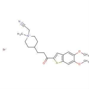 487041-94-1  Piperidinium,1-(cyanomethyl)-4-[3-(5,6-dimethoxybenzo[b]thien-2-yl)-3-oxopropyl]-1-methyl-, bromide