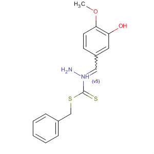 487049-25-2  Hydrazinecarbodithioic acid, [(3-hydroxy-4-methoxyphenyl)methylene]-,phenylmethyl ester