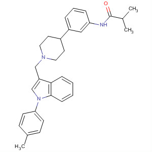 487049-36-5  Propanamide,2-methyl-N-[3-[1-[[1-(4-methylphenyl)-1H-indol-3-yl]methyl]-4-piperidinyl]phenyl]-
