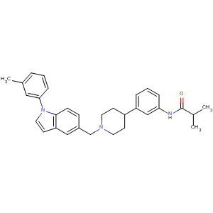 487049-52-5  Propanamide,2-methyl-N-[3-[1-[[1-(3-methylphenyl)-1H-indol-5-yl]methyl]-4-piperidinyl]phenyl]-