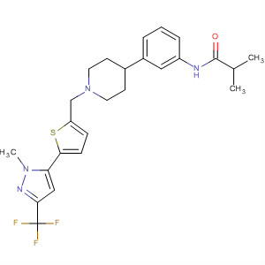 487050-71-5  Propanamide,2-methyl-N-[3-[1-[[5-[1-methyl-3-(trifluoromethyl)-1H-pyrazol-5-yl]-2-thienyl]methyl]-4-piperidinyl]phenyl]-