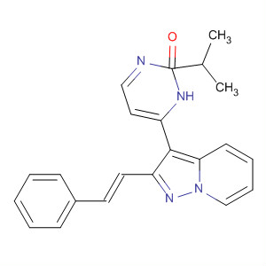 487062-58-8  3(2H)-Pyridazinone,2-(1-methylethyl)-6-[2-[(1E)-2-phenylethenyl]pyrazolo[1,5-a]pyridin-3-yl]-