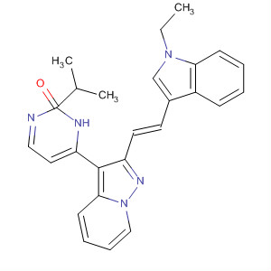 487062-60-2  3(2H)-Pyridazinone,6-[2-[(1E)-2-(1-ethyl-1H-indol-3-yl)ethenyl]pyrazolo[1,5-a]pyridin-3-yl]-2-(1-methylethyl)-