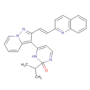 487062-61-3  3(2H)-Pyridazinone,2-(1-methylethyl)-6-[2-[(1E)-2-(2-quinolinyl)ethenyl]pyrazolo[1,5-a]pyridin-3-yl]-