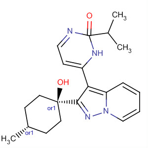487063-34-3  3(2H)-Pyridazinone,6-[2-(cis-1-hydroxy-4-methylcyclohexyl)pyrazolo[1,5-a]pyridin-3-yl]-2-(1-methylethyl)-