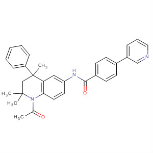487064-37-9  Benzamide,N-(1-acetyl-1,2,3,4-tetrahydro-2,2,4-trimethyl-4-phenyl-6-quinolinyl)-4-(3-pyridinyl)-