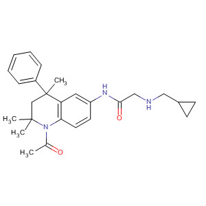 487064-97-1  Acetamide,N-(1-acetyl-1,2,3,4-tetrahydro-2,2,4-trimethyl-4-phenyl-6-quinolinyl)-2-[(cyclopropylmethyl)amino]-