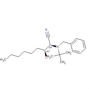 487065-43-0  Nonanenitrile, 2-[(1,1-dimethylethyl)(phenylmethyl)amino]-3-hydroxy-,(2R,3S)-rel-