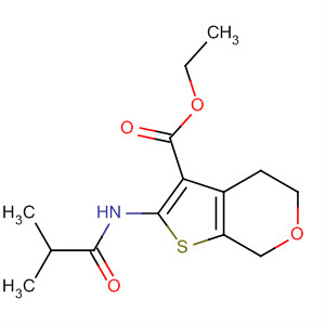 487412-51-1  5H-Thieno[2,3-c]pyran-3-carboxylic acid,4,7-dihydro-2-[(2-methyl-1-oxopropyl)amino]-, ethyl ester