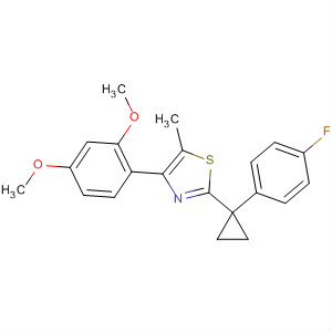 488104-87-6  Thiazole,4-(2,4-dimethoxyphenyl)-2-[1-(4-fluorophenyl)cyclopropyl]-5-methyl-