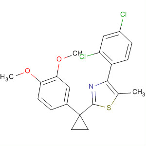 488105-01-7  Thiazole,4-(2,4-dichlorophenyl)-2-[1-(3,4-dimethoxyphenyl)cyclopropyl]-5-methyl-